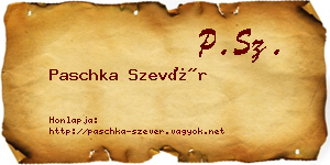 Paschka Szevér névjegykártya